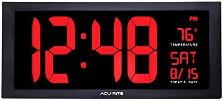 AcuRite Digital Clock, 18-Inch / Red
