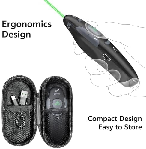 Presentation Clicker for PowerPoint, Wireless Presenter Remote with Case