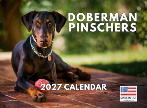 Doberman Calendar 2027 Monthly Wall Calender 12 Month