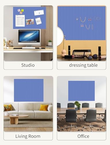 48" x 24" Cork Board Alternative, 8 Pack Felt Bulletin Board Tiles with 30 Adhesive Tabs Wall Push Pin Board for Office Classroom Bedroom Decor