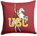 Northwest NCAA USC Trojans Horse Double-Sided Printed Throw Pillow, Soft Decorative Polyester Fan Cushion, Couch Bed or Game Room Decor, 18 x 18 in
