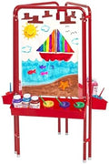 Colorations 3-Way Easel with Acrylic Panels for Multiple Children | Three Art Panels, Non-Rust Frame, Indoor/Outdoor Use, Easy to Clean, Kids' Standing Easel