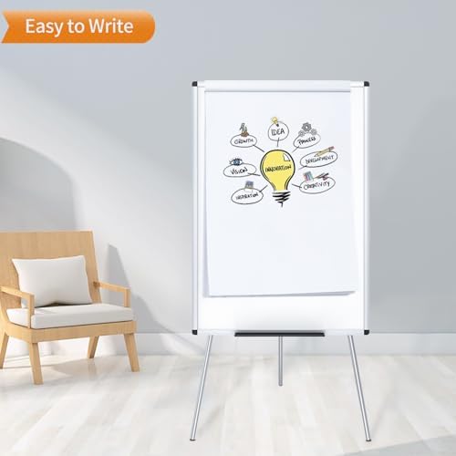 VIZ-PRO Magnetic Whiteboard Easel, 36 x 24 Inches, Portable Dry Erase Board