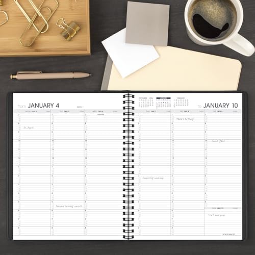 AT-A-GLANCE 2027 Appointment Book Planner, Weekly, 13-Month Jan-Jan, 7" x 8.75", Quarter-Hourly, Black (709510527)