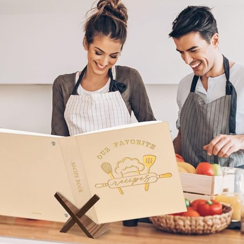 Lanpn Recipe Binder 8.5x11 3 Ring Kit, Waterproof Recipe Book Organizer Binder to Write in Your Own Recipes, Blank Cookbook with 60 Plastic Sleeves,116 Recipes, Dividers, Labels & Stickers, Oat