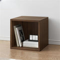 Timber Vertical or Horizontal Organizing Shelf with 1 Cabinet Closed Back Modular Cube Storage Unit, Book Storage Bookshelf, Step Shelf, Glass Small Bookcase, Square Grid Cabinet Oak No Door
