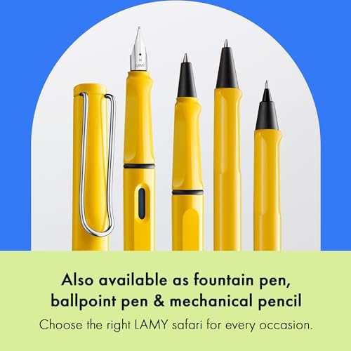 Lamy safari yellow - Rollerball Pen with ergonomic grip & line width M - for pleasant long writing - made of robust ASA plastic - including rollerball refill M 63 in black