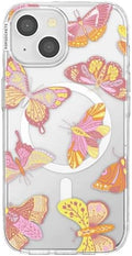 PopSockets iPhone 15 Phone Case with MagSafe- Sunset Mariposa | Magnetic, Wireless Charging, Camera & Drop Protection, Butterfly, Moth, Luna, Western, Boho, Aesthetic