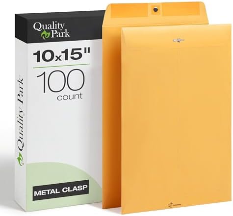 Quality Park Clasp Envelopes, Brown Kraft, 10 x 15 inches, Box of 100 (37898)