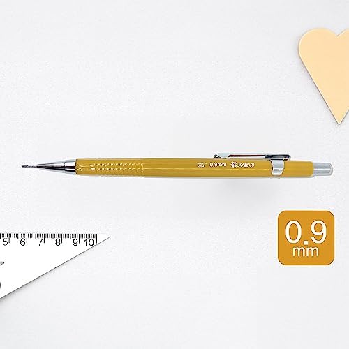 0.9mm Mechanical Pencils, HB #2, Yellow, 12 Count, Made in Korea
