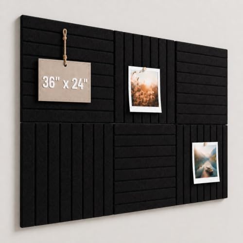 Stripe Felt Bulletin Board Tiles, Cork Board Alternative 24 x 36 in
