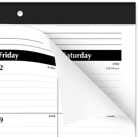 AT-A-GLANCE 2026 Desk Calendar, Desk Pad, Monthly, 21-3/4" x 17", Large, Ruled Blocks, 3 Pack (AZSK240026), White