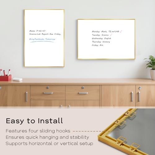 Large Magnetic Whiteboard, 30" x 20" Dry Erase White Board for Wall