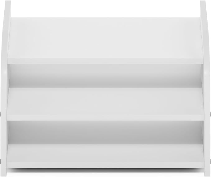 Furinno Classic Desk Organizers and Accessories, 3-Tier Monitor Riser, Office Organization, Desk Top Book Shelf, for Office Supplies, White