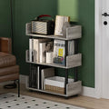 Furinno Turn-N-Tube 3-Tier Grey Storage Shelves with Side Panels, Book Shelf, Display Shelf, for Organization and Storage, Living Room, Home Office, Grey Oak
