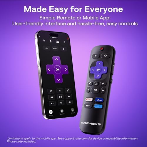 Aurzen Roku TV D1R Smart Portable Outdoor Projector with WiFi and Bluetooth