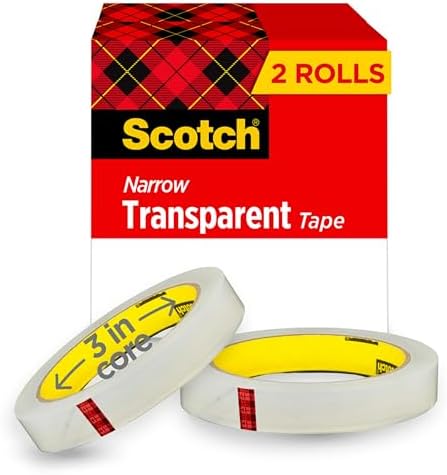 Scotch Transparent Tape, 2 Rolls, 1/2 x 2592 Inches, Boxed
