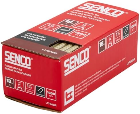 SENCO Collated Medium Wire Staples, Galvanized, 18 GA (L17BABR) 1,000 Box