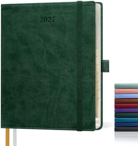 2027 Calendar Book, 10.25" x 8.25", PU Leather Softcover Planner