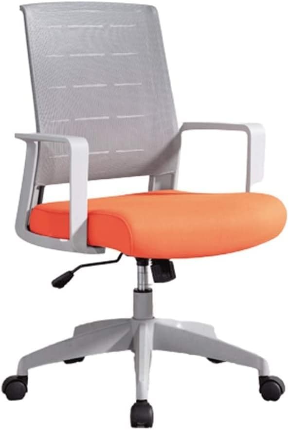 Office Chair Lumbar Reclining Computer Chair Home Study Dormitory Swivel Chair Student Study Mesh Chair Staff Office Chair (Color: Gray Orange) (Color : Black) (Gray Orange)