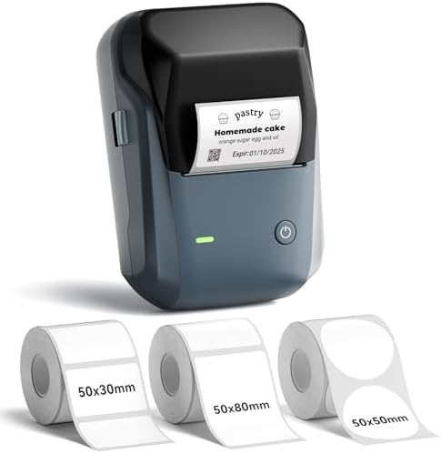 NIIMBOT B1 Label Maker Machine with 3 Tapes, 2Inch Thermal Label Printer