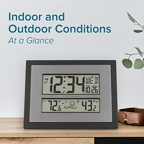 La Crosse Technology 512-65937 Black Atomic Digital Clock with Temperature