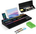 Desktop Glass Whiteboard with Storage, Weekly Calendar Desk White Board