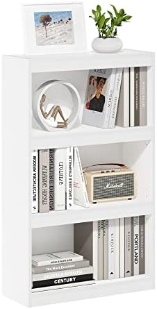 Furinno Jaya Enhanced Home Bookcase 3-Tier Adjustable Bookshelf, White