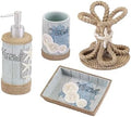 Avanti Linens - Accessory Set, Resin Tumbler, Toothbrush Holder, Soap Dish & Lotion Pump, Durable Bath Decor (Beachcomber Collection)