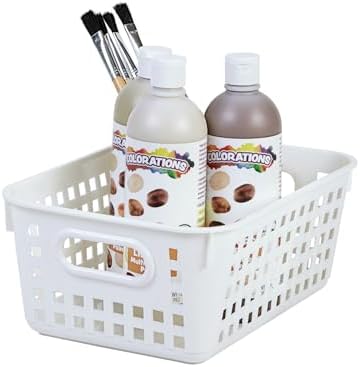Really Good Stuff Medium Plastic Book Baskets, 11" x 7.5" x 4.5", 6-Pack