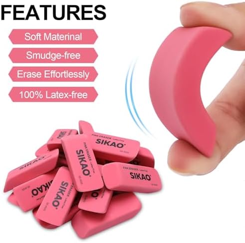 Pink Erasers, 120 Pack Pencil Erasers