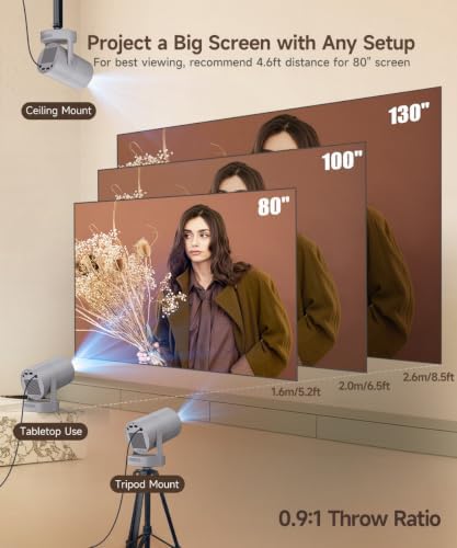 【Electric Focus】Mini Portable Projector with WiFi and Bluetooth 4K Support