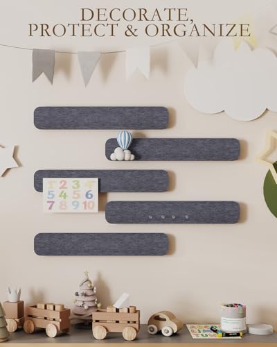 JBER Felt Strip Board 13" x 2", 5 Pack Cork Board Alternative, Dark Gray