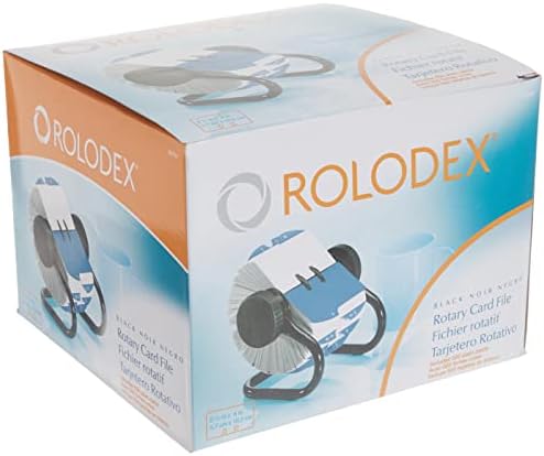 Rolodex® Open Metal Single Rotary File 2 1/4" x 4" 500 Cards Black (Pack of 4)