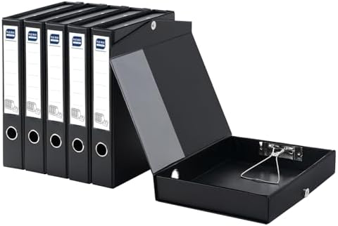 Storage File Boxes, 6 Pack Foldable File Boxes, 50mm Spine, Black