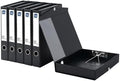 Storage File Boxes, 6 Pack Foldable File Boxes, 50mm Spine, Black