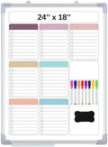 Lincia 24" x 18" Magnetic to Do List Whiteboard, Weekly Planner, Soft