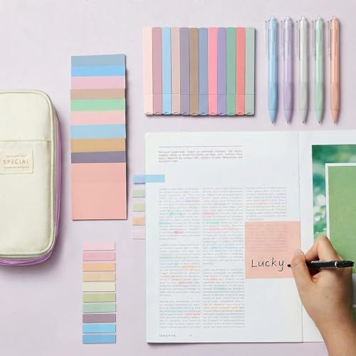 Jutom 39 Pcs Aesthetic Book Annotation Kit,Purple,Cute Style