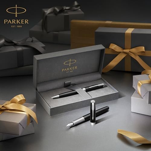 Parker Sonnet Ballpoint Pen | Red Lacquer with Gold Trim | Medium Point Black Ink | Gift Box
