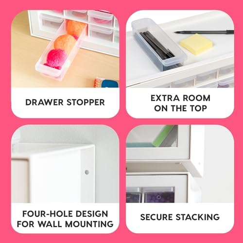 IRIS USA 64-Drawer Screw Organizer, Hardware Storage, Made in USA, White