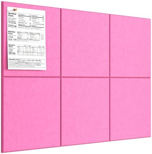 MaxGear Felt Bulletin Board 36" x 24", Pink Felt Wall Tiles Push Pins
