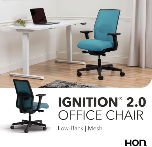 HON Ignition 2.0 Low Back Ergonomic Office Chair, Desk Chair, Sky