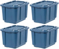 IRIS USA 4-Pack 12 Gal Heavy Duty Storage Tote Bins with Lids, Navy