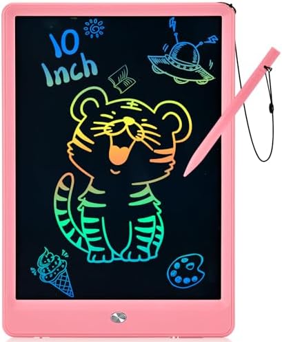 PINKCAT LCD Writing Tablet, Doodle Board Toys Gifts for 3-8 Year Old Girls Boys, 10 Inch Mess Free Coloring Books, Drawing Pad for Kids, Gifts for Toddler Christmas Stocking Stuffers Travel, Pink