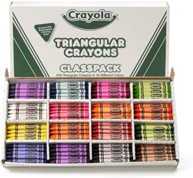 Crayola Triangular Crayon Classpack (256ct), 16 Colors, Bulk Toddler Crayons, Teacher Classroom Must Haves, School Supplies, Preschool & Kindergarten | Teacher Classroom Must Haves, School Supplies, Preschool & Kindergarten