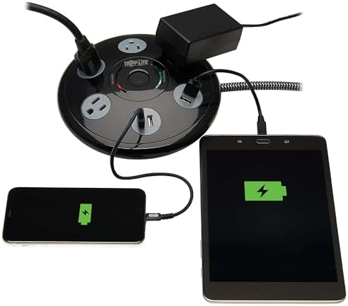 Tripp Lite Conference Surge Protector 4 5-15R 4 USB-A Ports 6ft Cord Black (TLP406USBUFO)