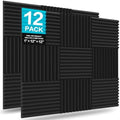 JBER 12 Pack Acoustic Foam Panels, Wedges Sound Proof Foam Panels for Walls