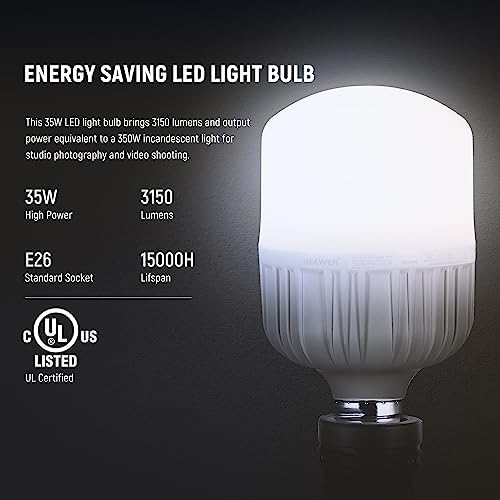 NEEWER 700W Equivalent Softbox Lighting Kit, 2Pack UL Certified 5700K LED Lighting Bulbs, 24x24 inches Softboxes with E26 Socket, Photography Continuous Lighting Kit Photo Studio Equipment