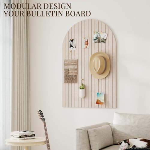 JBER Arched Cork Board Alternative 36" x 24", 6 Pack, Light Camel