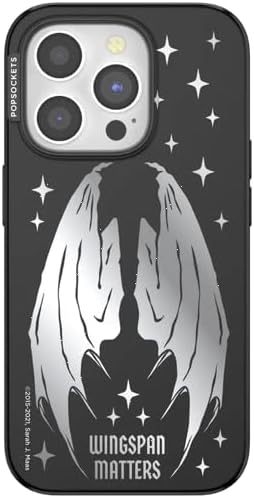PopSockets iPhone 15 Pro Phone Case with MagSafe- Wingspan | Magnetic, Wireless Charging, Camera & Drop Protection, Bookish, Acotar, Throne, Glass, Sarah